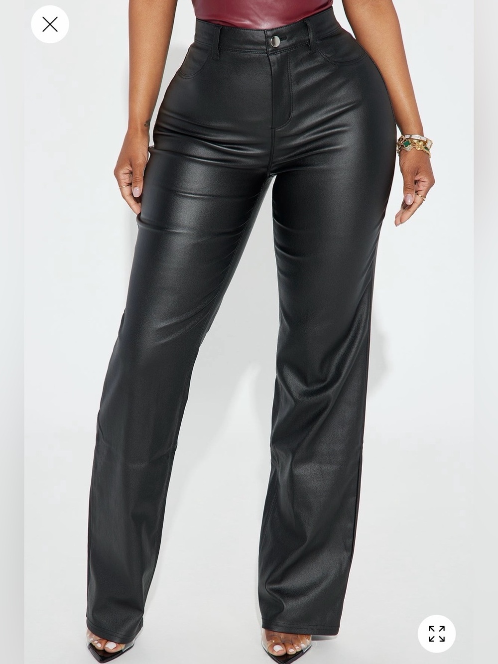 Fashion Nova Sammie High Rise Straight Leg Pant in Black